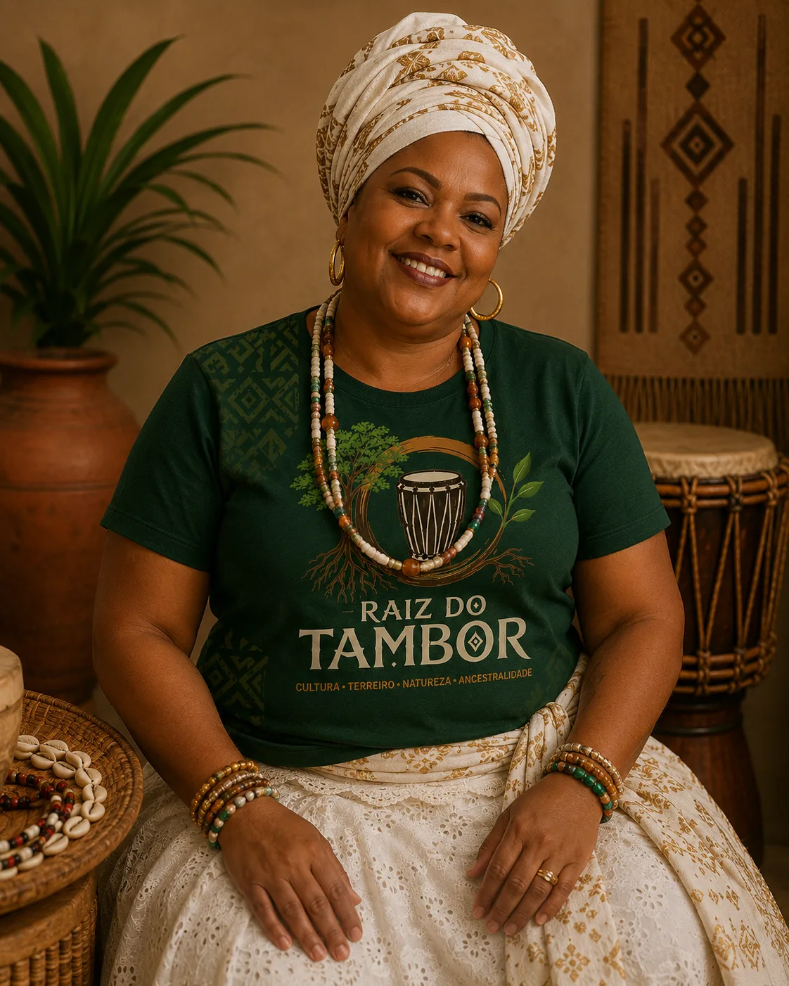 Camiseta Raiz do Tambor - Cultura, Terreiro, Natureza e Ancestralidade
