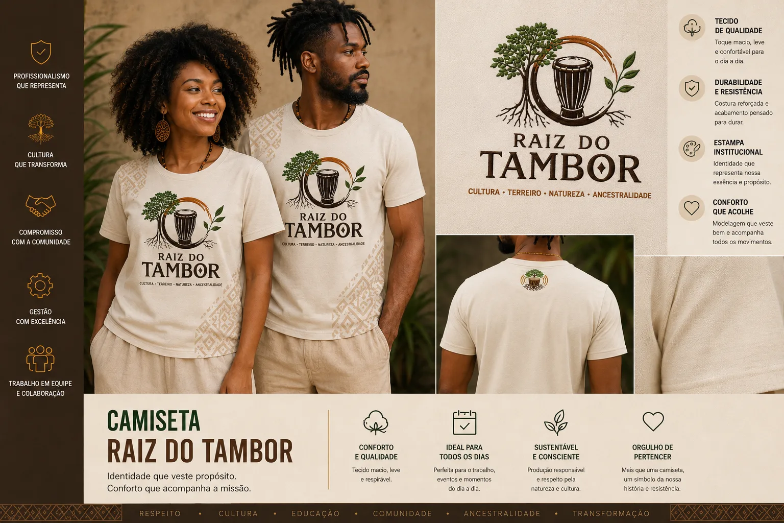 Camiseta Cultura, Terreiro, Natureza e Ancestralidade
