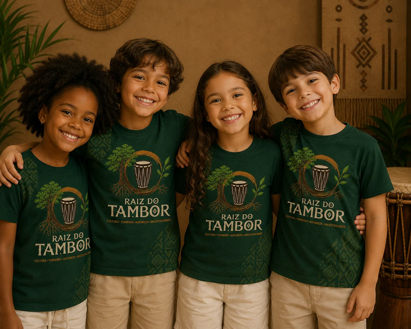 Camiseta Raiz do Tambor - Cultura, Terreiro, Natureza e Ancestralidade